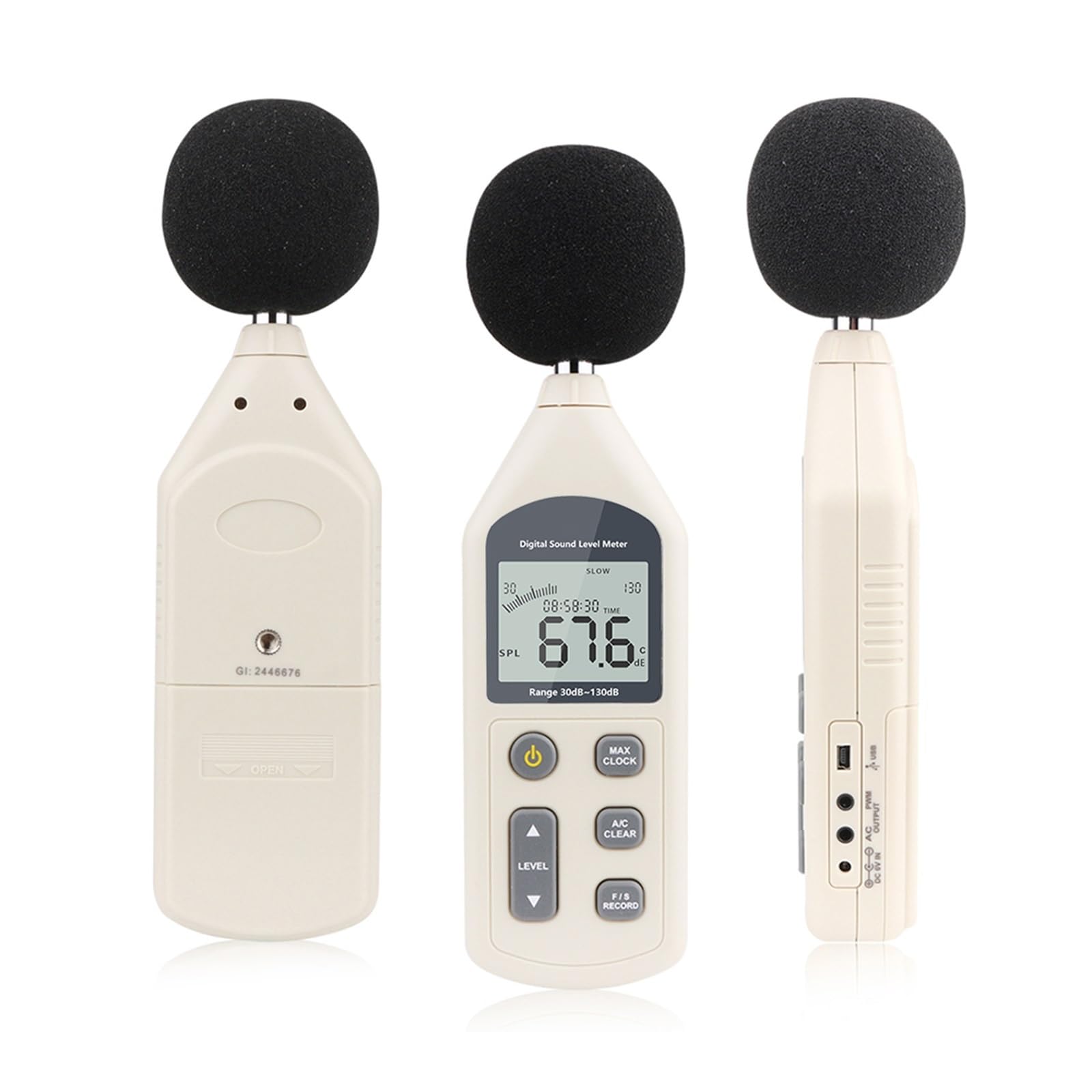 Fonometro, Fonometro digitale Strumento di misurazione del rumore Livello sonoro 30-130 dB Decibel automatico
