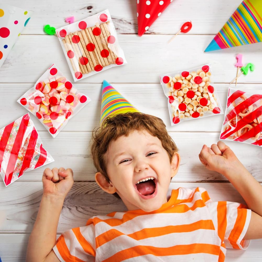 200 bolsas de celofán de 5.5 x 5.5 pulgadas, bolsas de galletas autosellantes para embalaje, bolsas de celofán para regalo, Navidad, San Valentín, dulces, golosinas, panadería casera