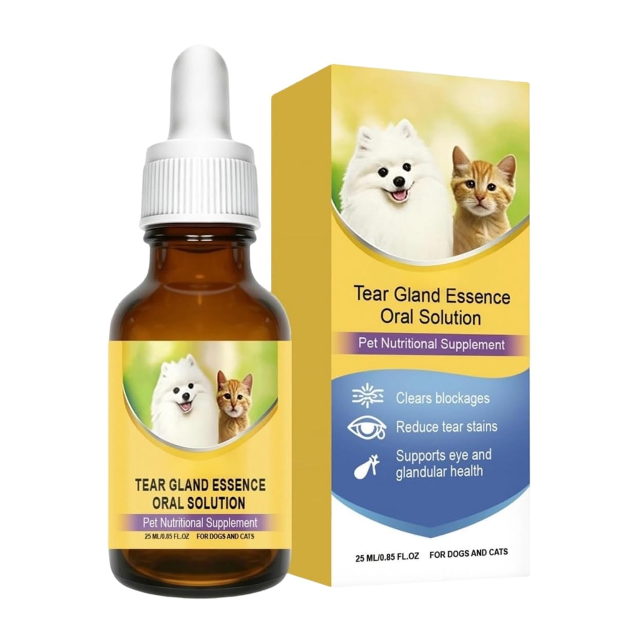 SUYOIKHGMN Pet Tear Stain Removal Cleanser, Pet Eye Cleanser, Relieves Irritation, Removes Dirt, Daily Care