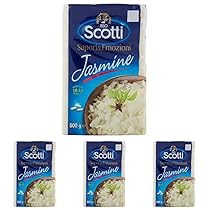 Riso Scotti – Riso Jasmine – Riso Profumato Ideale per Contorni – 500 gr (Confezione da 4)