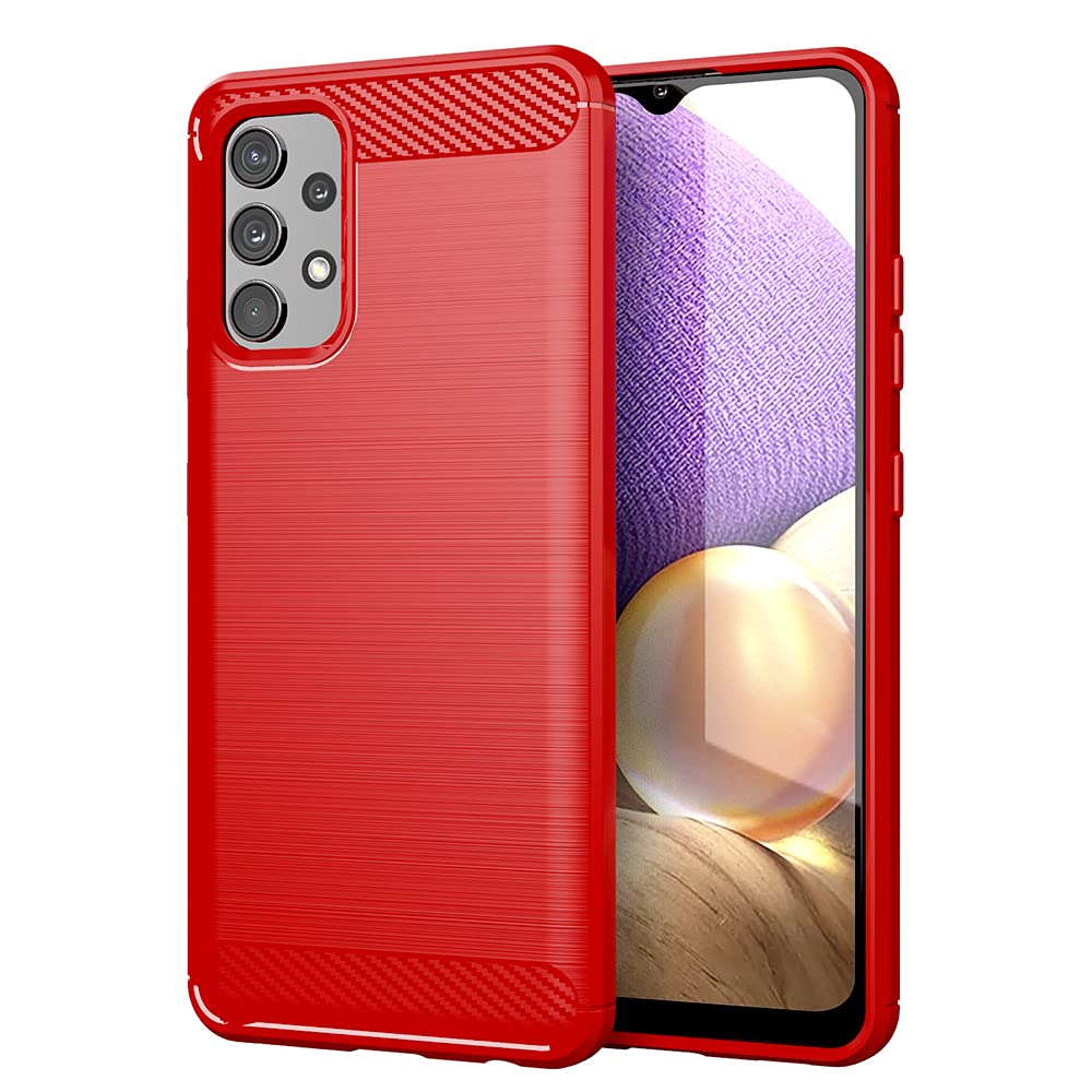 iitrustGalaxy A32 5G SCG08 Case, Stylish, Thin, Cover, Scratch Resistant, Shockproof, Red