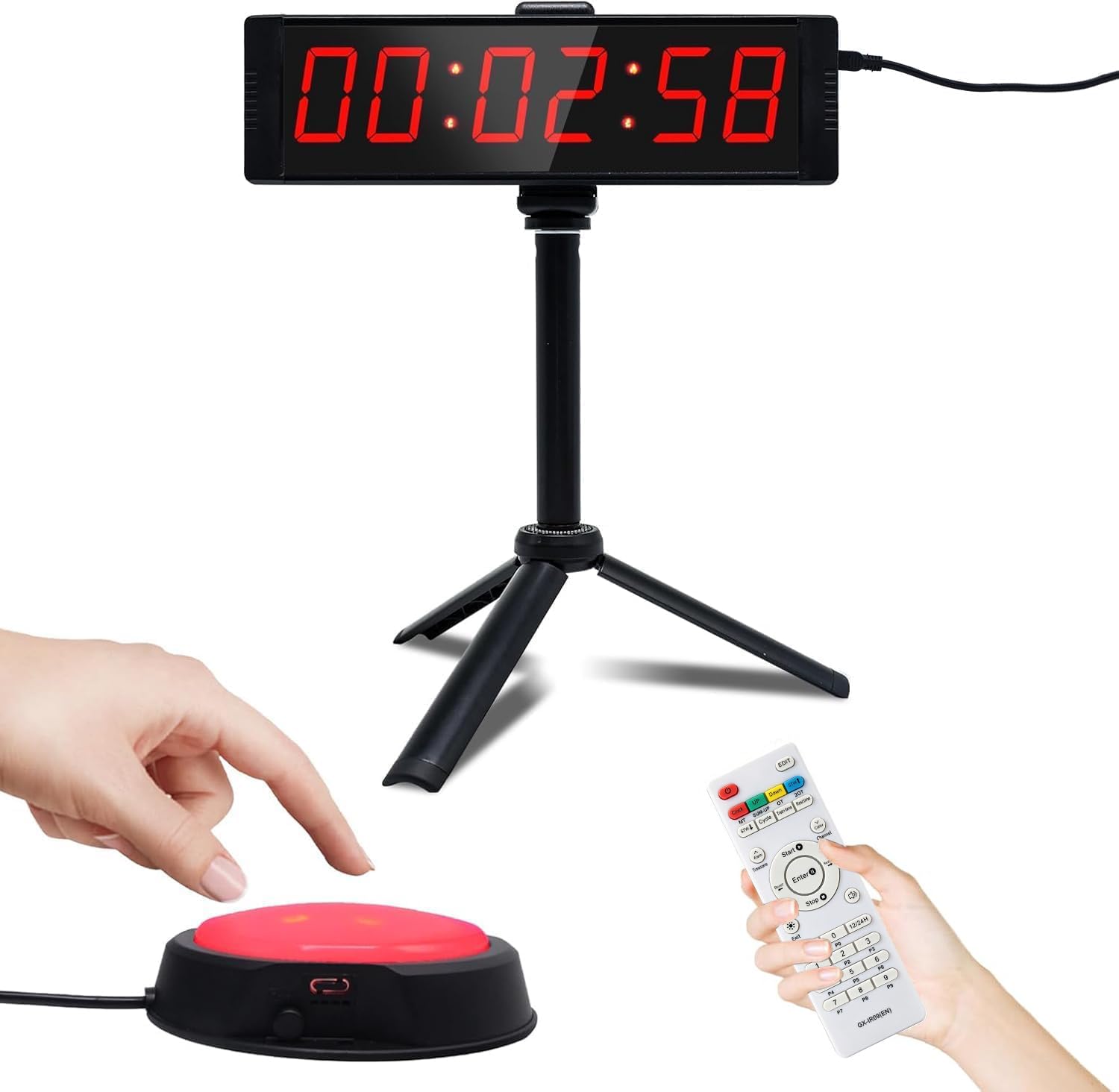 Ousmile Large Stopwatch with Start/Stop Button, LED Digital Timer with Remote, Countdown…