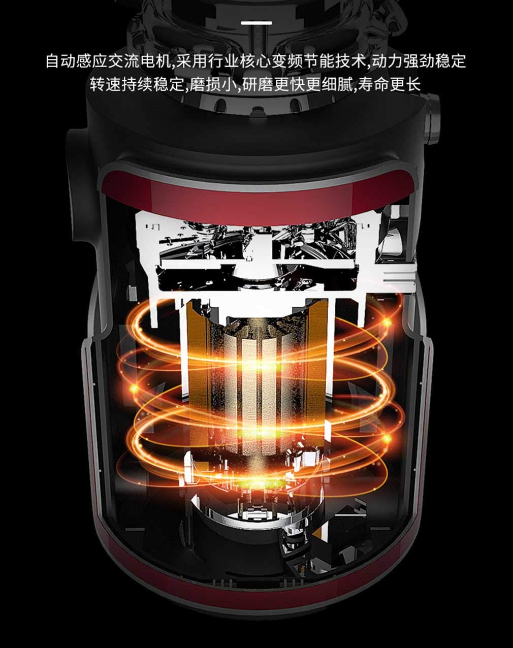 Durable Alimentaires Élimination des ordures ménagères Broyeur de déchets 560W avec Interrupteur Air Protection Anti-surchauffe et Anti-Surcharge Protection Anti-Bruit Cuisine, Red