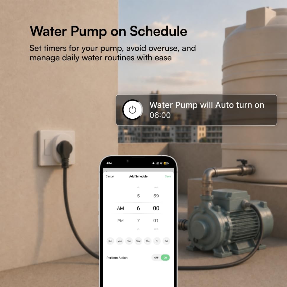 Image of Volt One 16A Smart Plug Wi-Fi Enabled Heavy Duty Socket with Energy Monitoring and App Control Compatible with Alexa and Google Home Ideal for AC Geyser and Heavy Appliances White