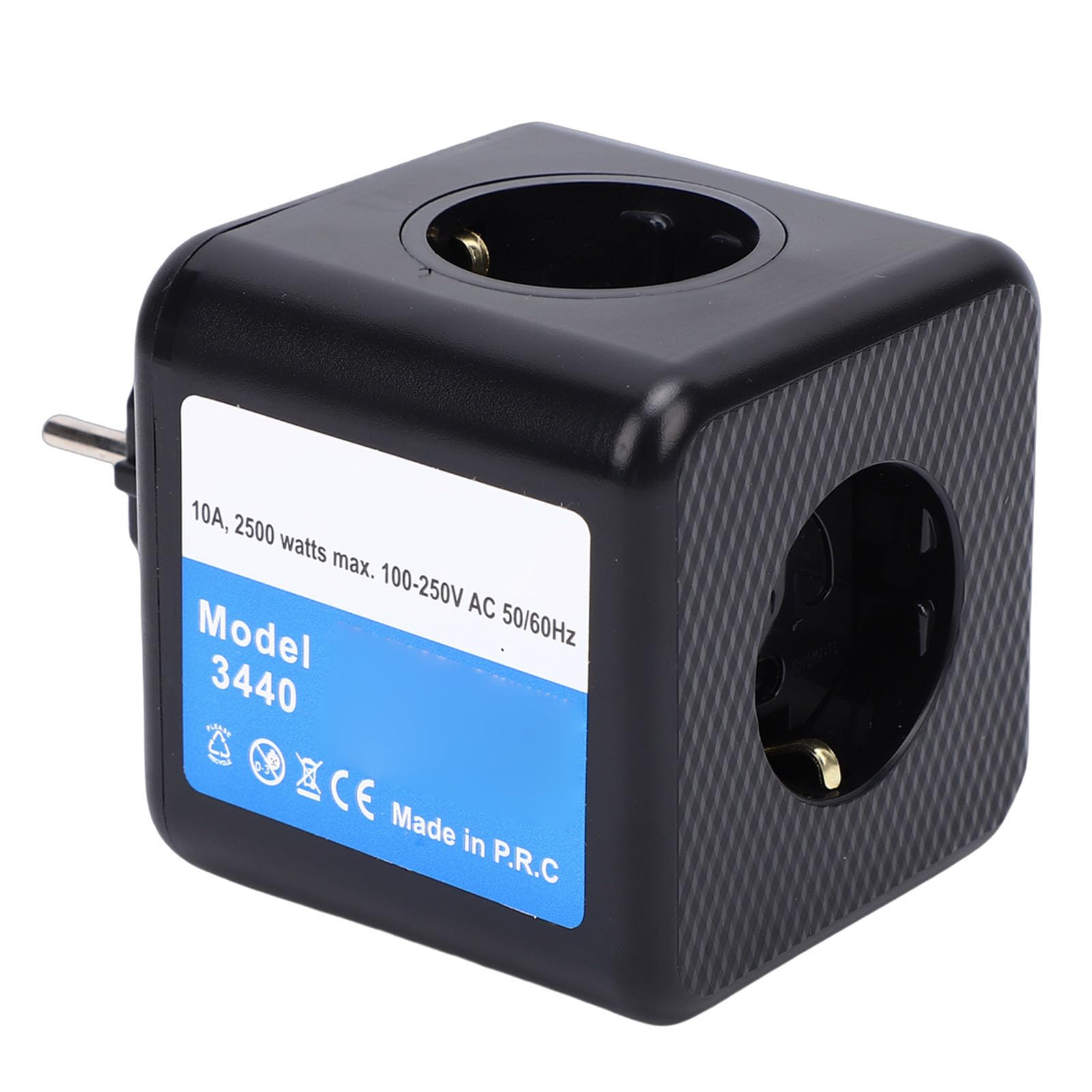 Multiprise bloc cube compact 2500W sécurisé avec 3 AC et 3 USB - 8