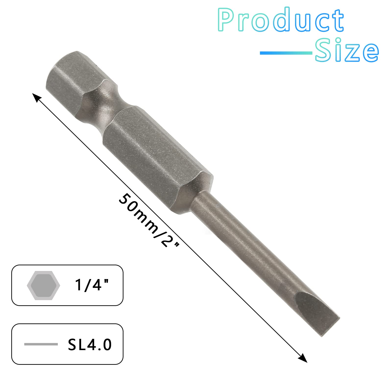 LDEXIN 10 Pcs SL4 Magnetic Slotted Screwdriver Bits S2 Steel