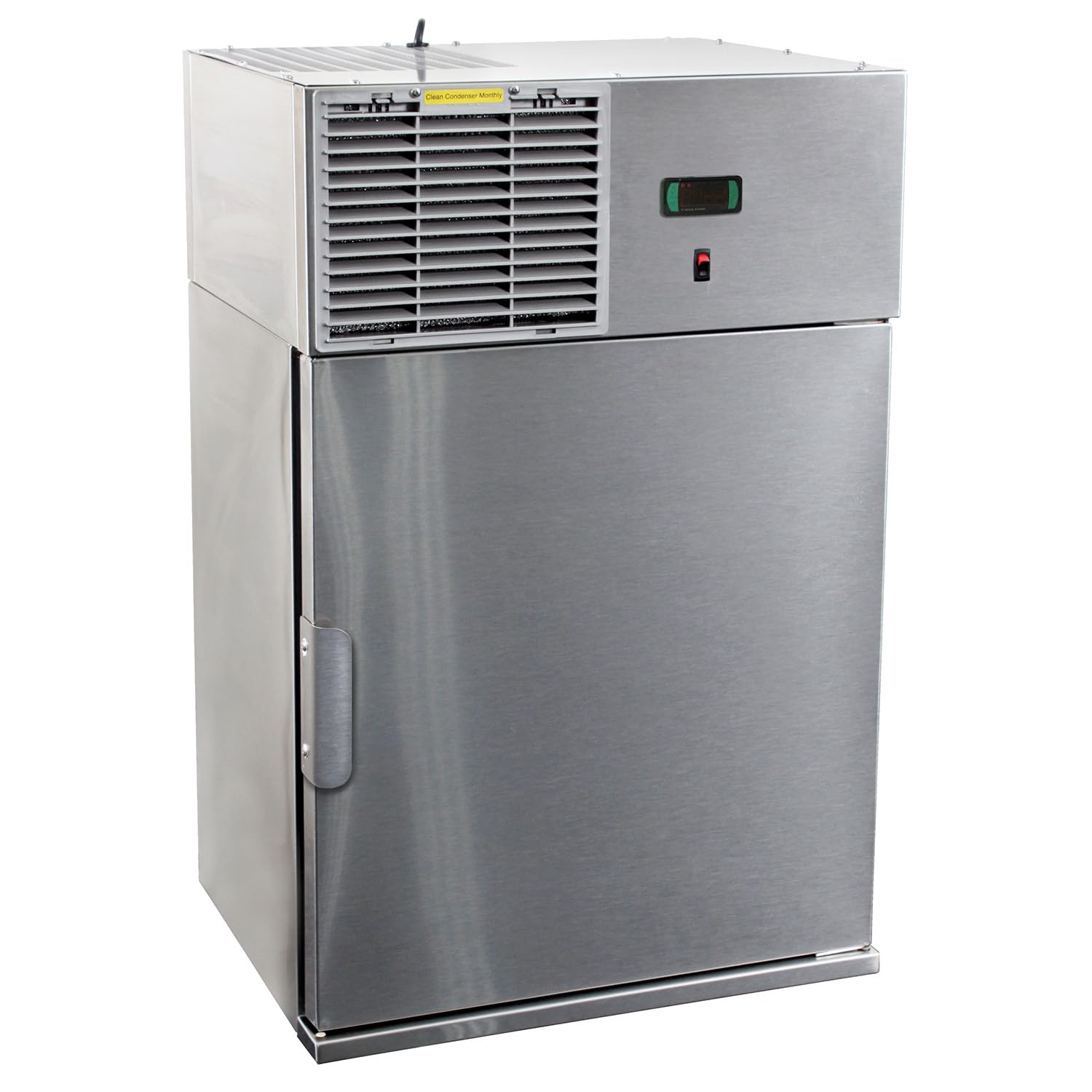 Left Hinged Stainless Door Wall Mount Refrigerator by Glastender – Model WMR24S-L
