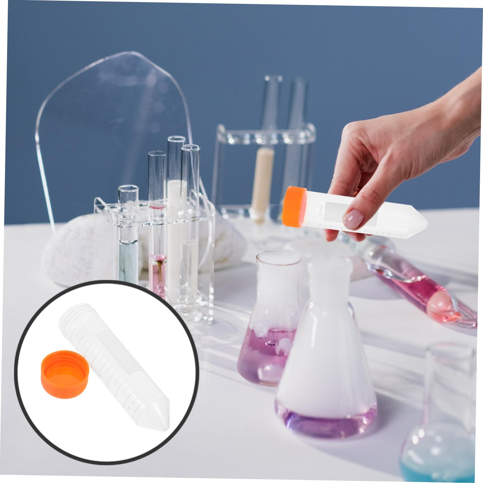 ULTECHNOVO 75 Piezas Tubo De Centrífuga Graduado Tubos Transparentes De Prueba Tubo De Ensayo Tubos De Centrífuga Tubos De Ensayo Con Tapas Tubos De Ensayo De Plástico El Plastico