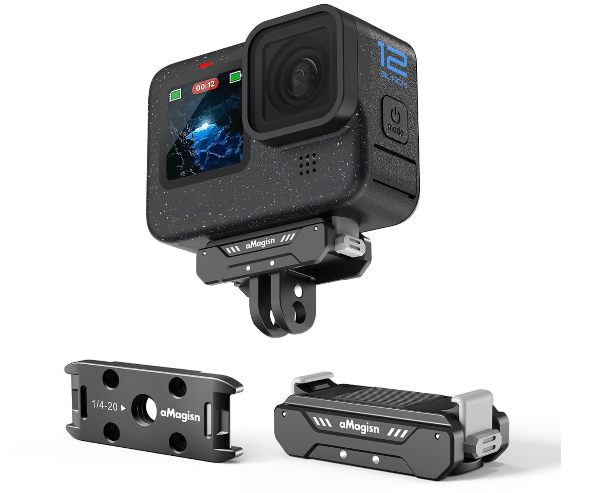 iEDSMagnetic Quick Release Mount for GoPro 8/9/10/11/12 Mini Max Action Camera, GoPro Action Camera Accessories