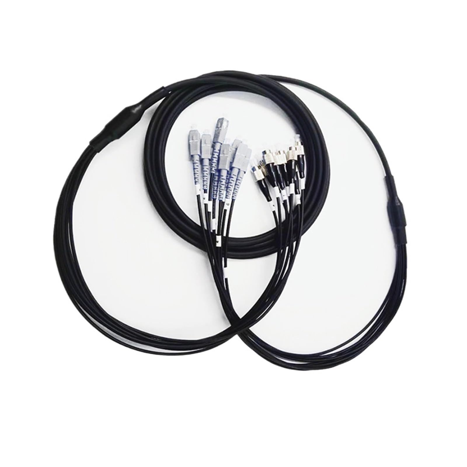 Câble de raccordement à fibre optique blindé, 1 à 50 m, multimode 8 fils, adapté pour une utilisation en extérieur