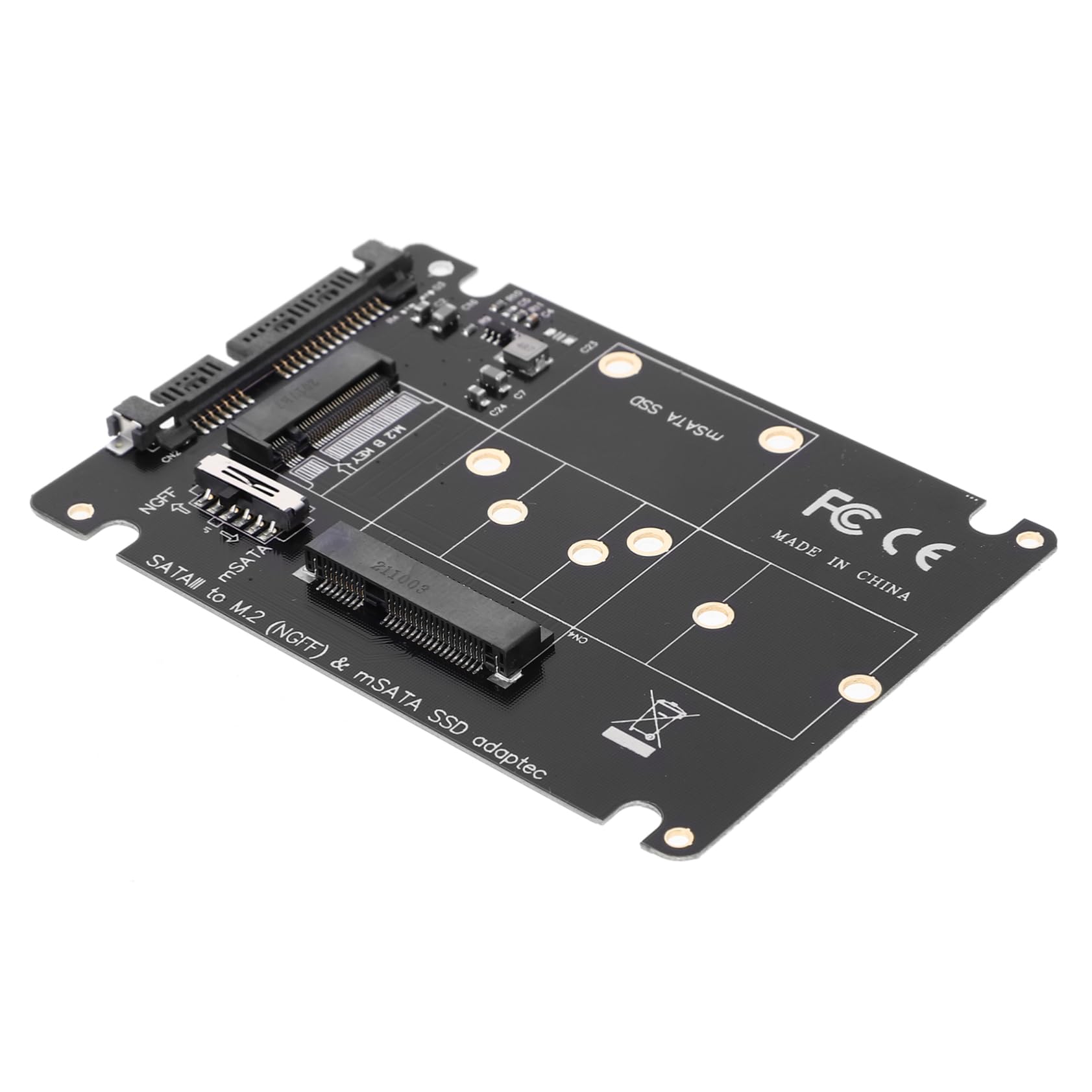 Housoutil B Msata Converter Adapter for Ssd Expansion No Driver Required Supports Multi-Function Card Efficient Data Transfer for Computers