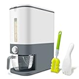 22-25 Lbs Rice Dispenser, Large Cereal Dry Food Storage Containers with Measuring Cup,BPA-Free Household for Kitchen Pantry Organization-Grey
