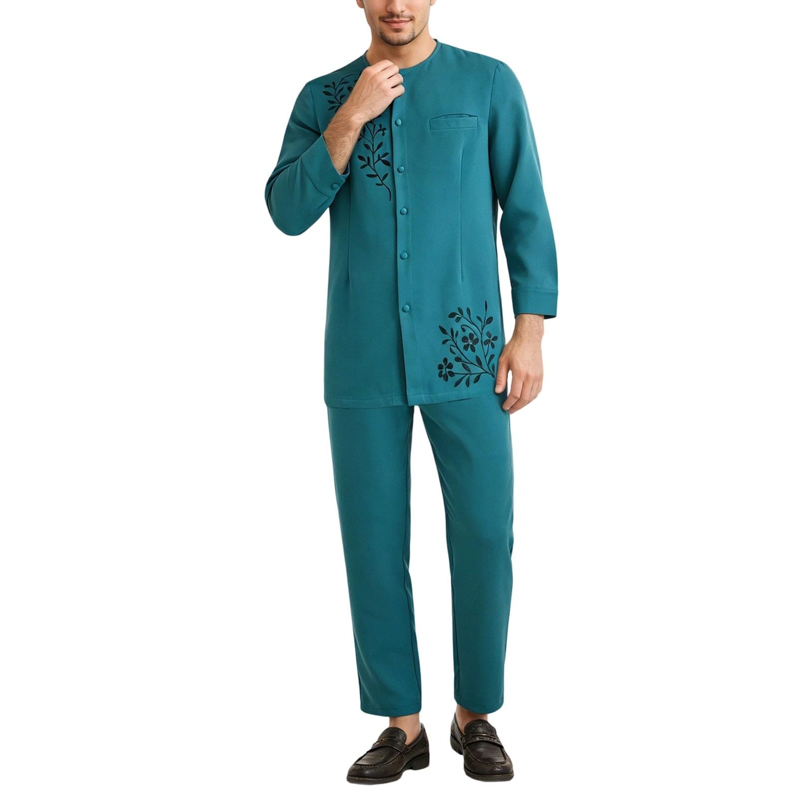 Elegante bestickte Thobe Robe für traditionelle Abaya Kleidung formelles langes Herrengewand
