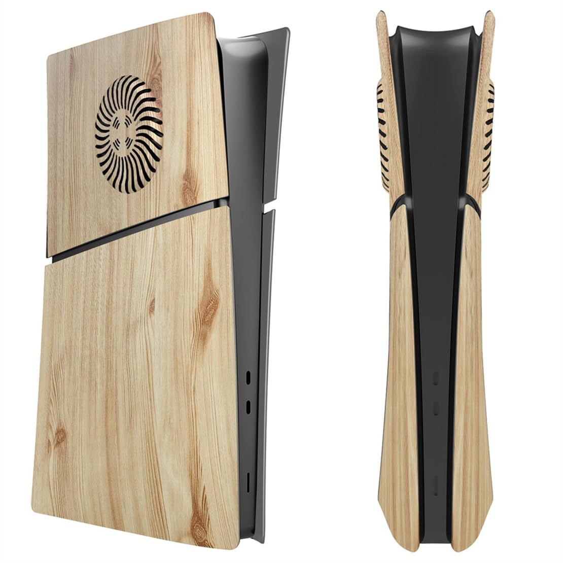 Coque de protection de rechange pour console PS5 Slim (version numérique couleur bois)