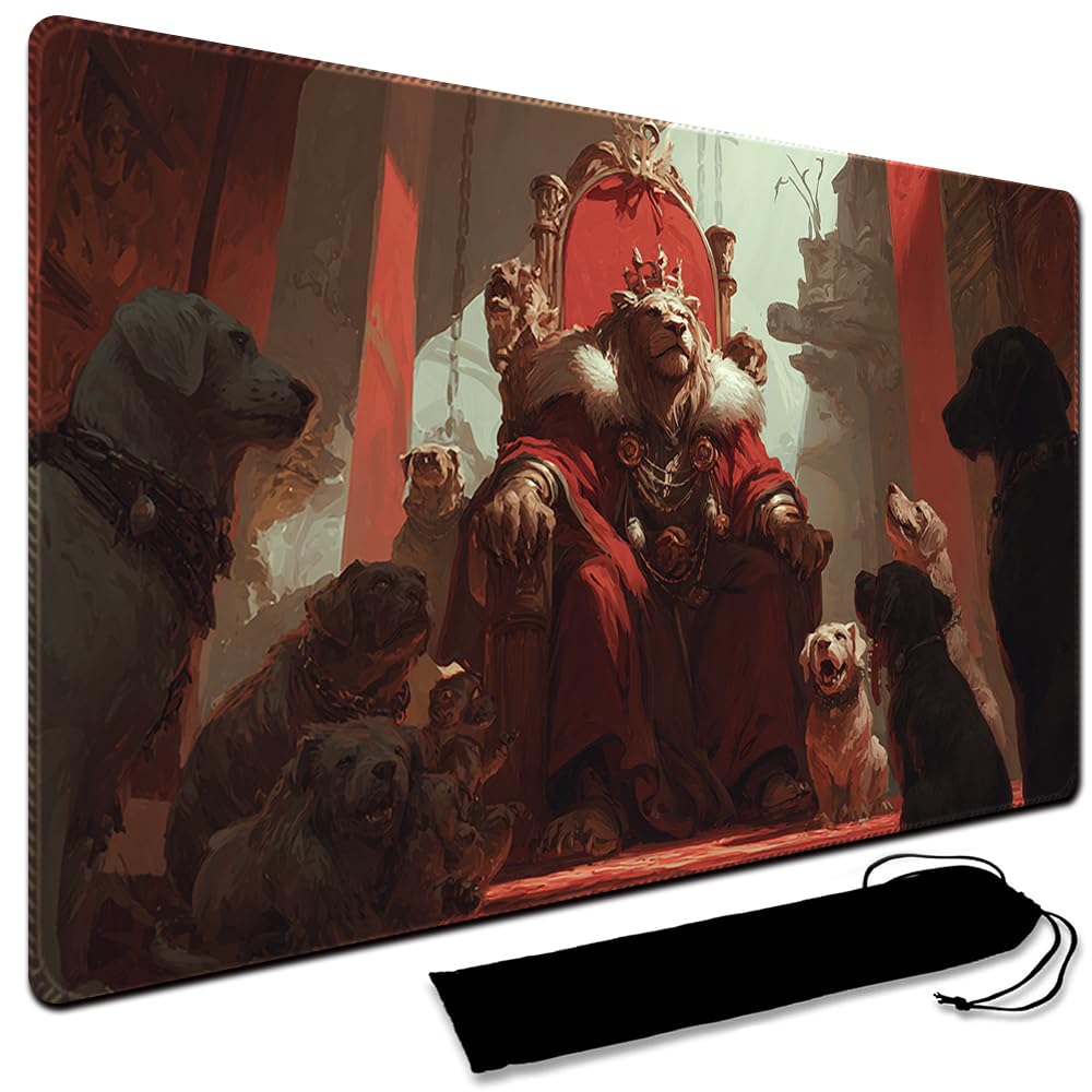 Large Art Gaming Playmat with Carrying bag, Custom Design Card Game Mat for mtg Playmat, Suture the edges,Compatible with Standard Card Sleeves 60CM x 35CM (No Zone,5)