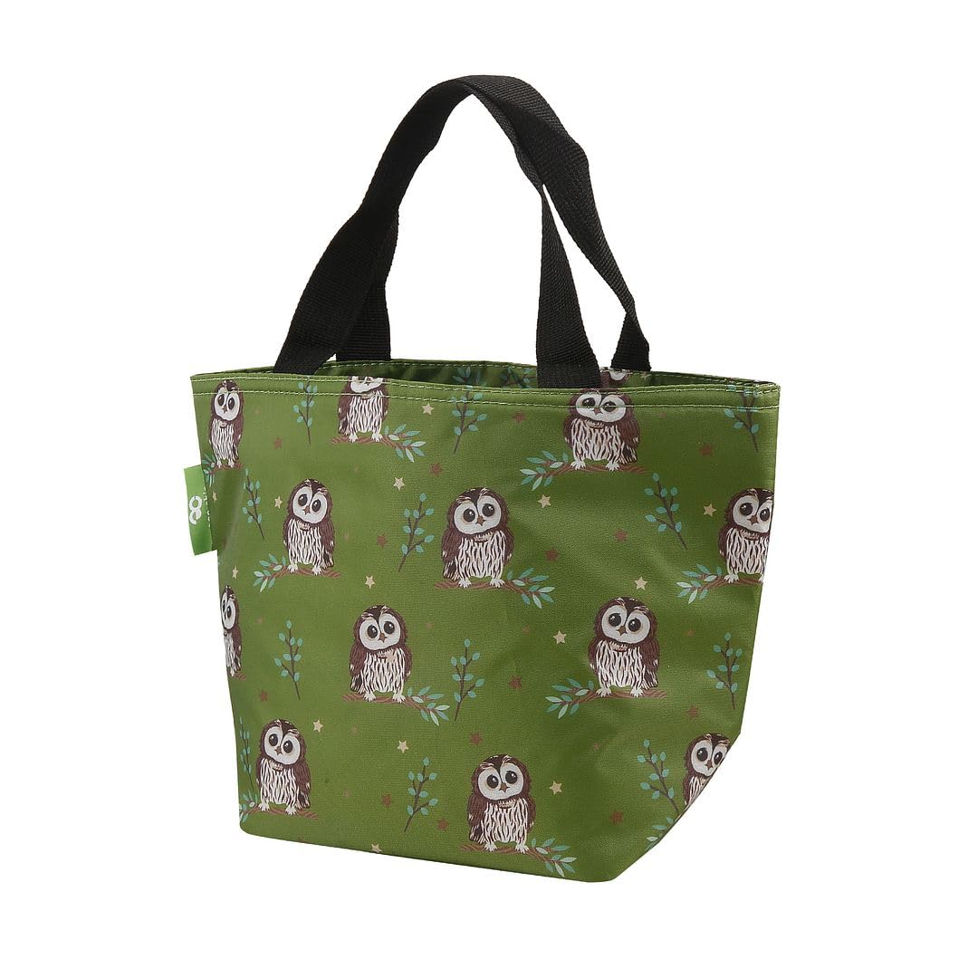 ECO CHIC Lightweight Foldable Insulated Lunch Bag Water Resistant Cooler Bag (Tawny Owl Green) โ image 1