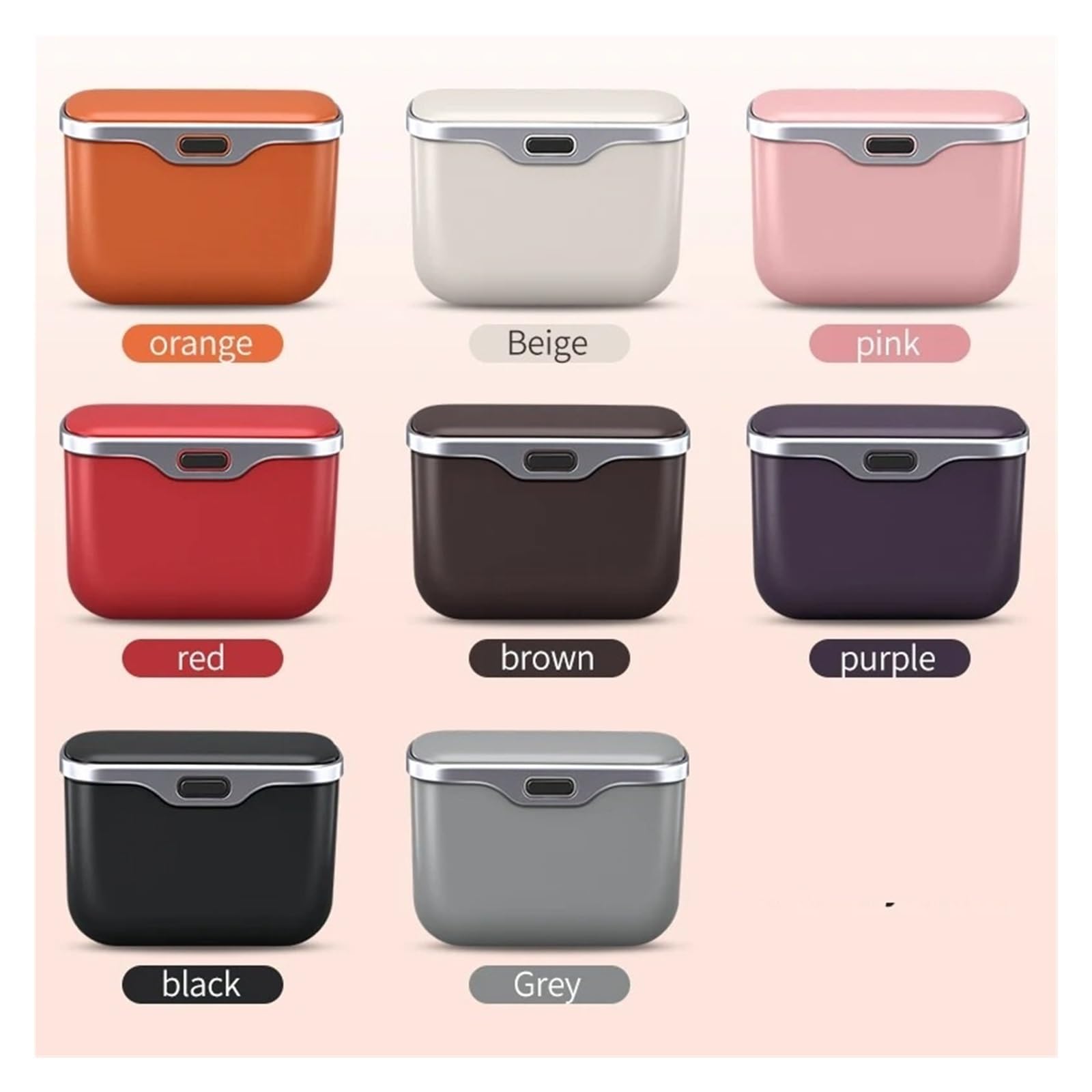 Auto Mülleimer Auto-Mülleimer Mit Deckelknopf Hängender Aufbewahrungsbehälter Für Den Nass- Und Trockengebrauch Für Mini-Organizer-Box Mini Autos Mülleimers(A Purple 1 piece)
