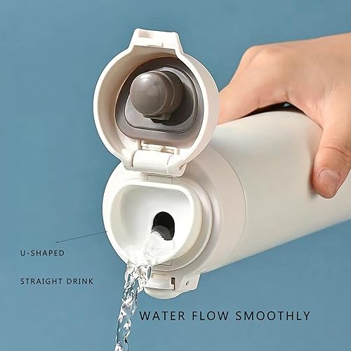 Miniatura 4 de Botella de agua térmica con aislamiento al vacío, taza de café de viaje con tapa de hebilla de seguridad, vaso de acero inoxidable a prueba de