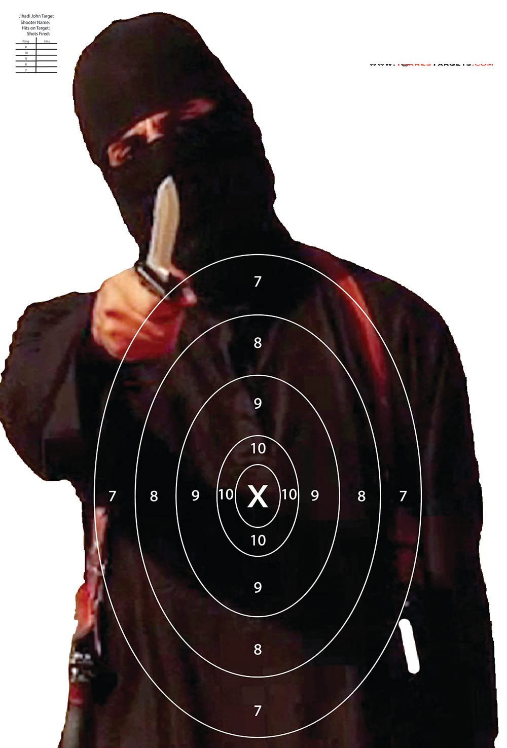 Jihadi John Target with Rings (8.5x11 Inches)