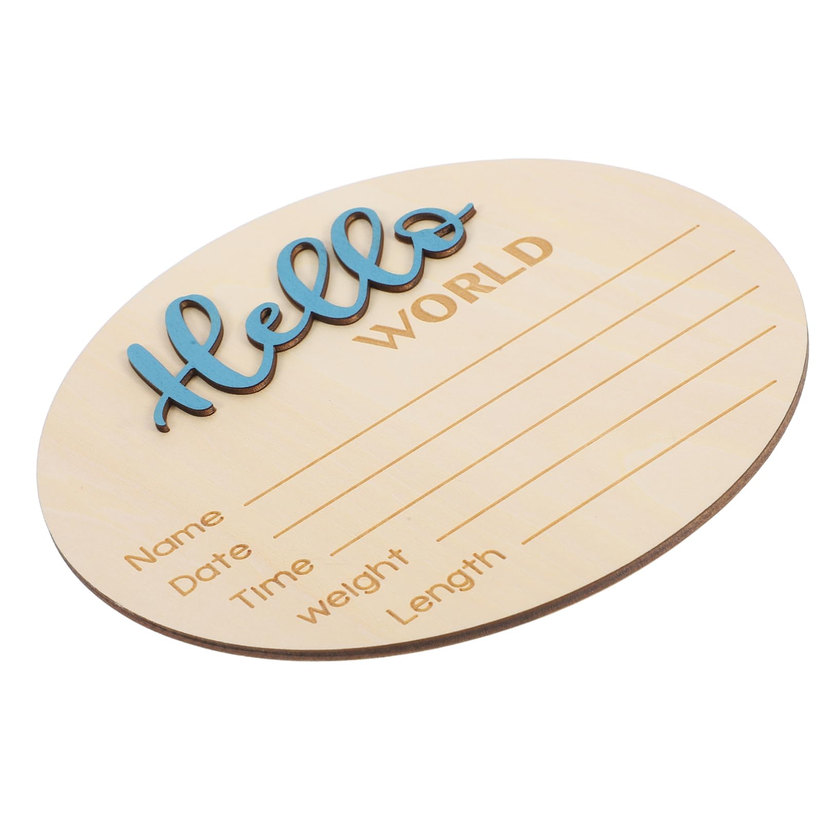 CIMAXIC Infant Birth Announcement Wooden Sign 'welcome' Photo Prop Round Name Board for Newborn Photography