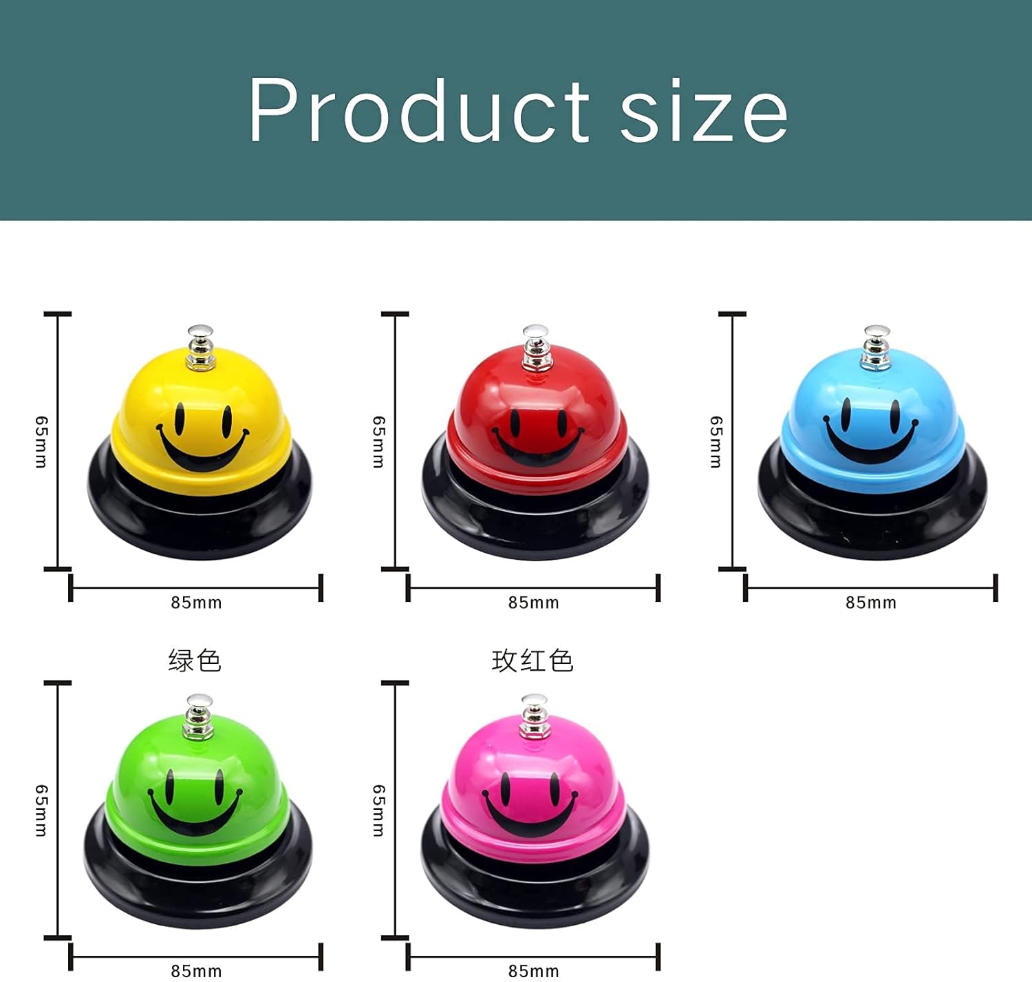 Calling Bell, Stainless Steel Anti-Rust Structure, Desktop Bell, bar Service Bell, Suitable for Hotels, Schools, Restaurants, Reception Areas, Hospitals, Warehouses (3.3 inches in Diameter) (Blue) : Office Products