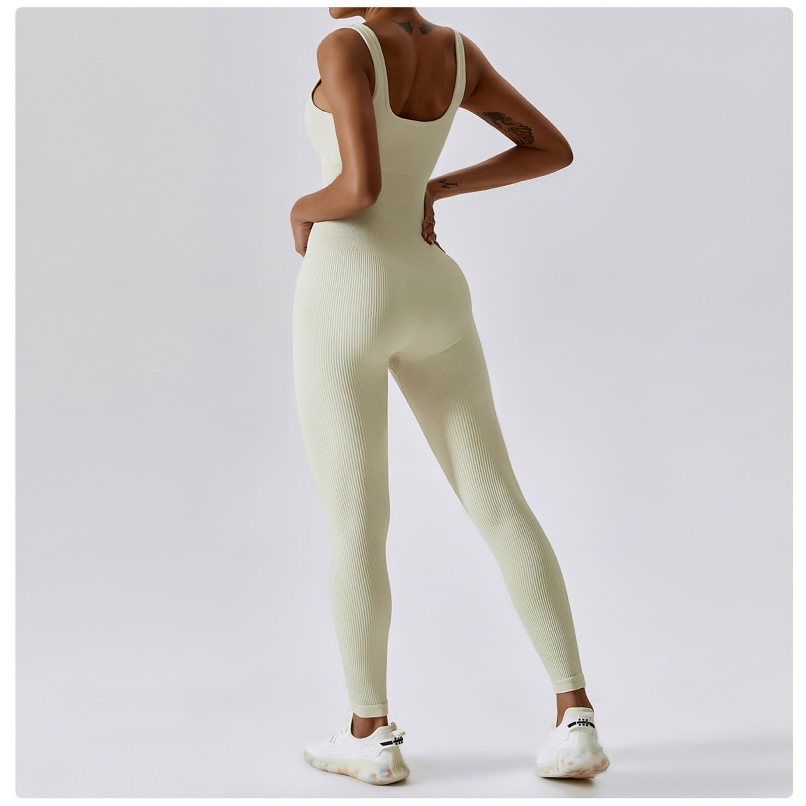 Mujeres Sexy de Yoga Gimnasio Unitard brotard Damas otoño de otoño Trajes de Invierno Apricot-L