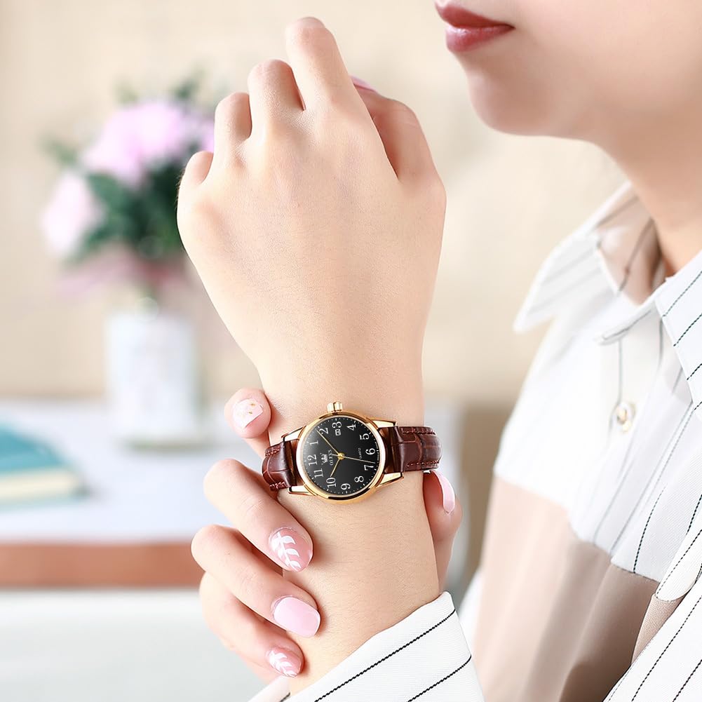OLEVS Damenuhr, Japanisches Quarz, Roségold, Edelstahl-Mesh-Armband, Diamant, luxuriöses Kleid, wasserdicht, leuchtendes Armband-Set