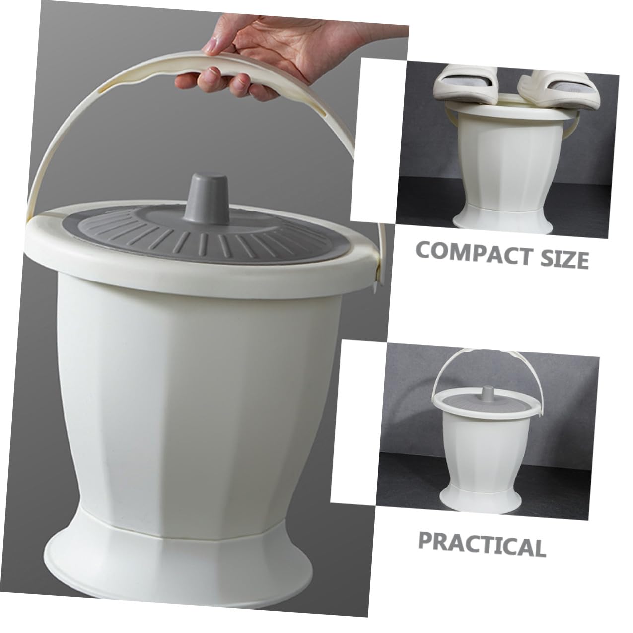 HOMSFOU Vaso da Notte e Facile da Pulire in Plastica Portatile per Adulti Coperchio Riutilizzabile per Casa e Viaggi per Anziani e Donne in Gravidanza
