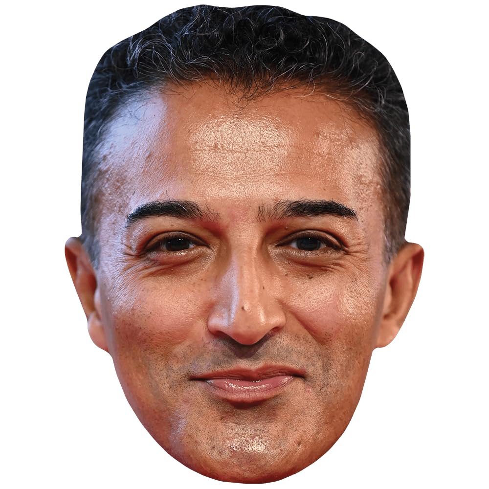 Adil Ray (Smile) Celebrity Mask, Flat Card Face, Fancy Dress Mask