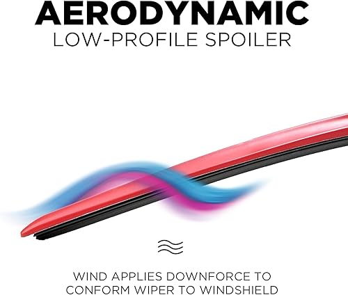 Miniatura 5 de Clix Wipers - Limpiaparabrisas de repuesto de 18 pulgadas para automóvil, de fibra de carbono, rojo, (paquete de 1) limpiaparabrisas universal con