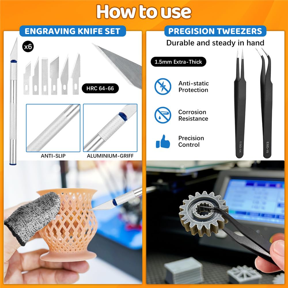 3D Printer Tool Kit - 50 Piece Essential Set -5