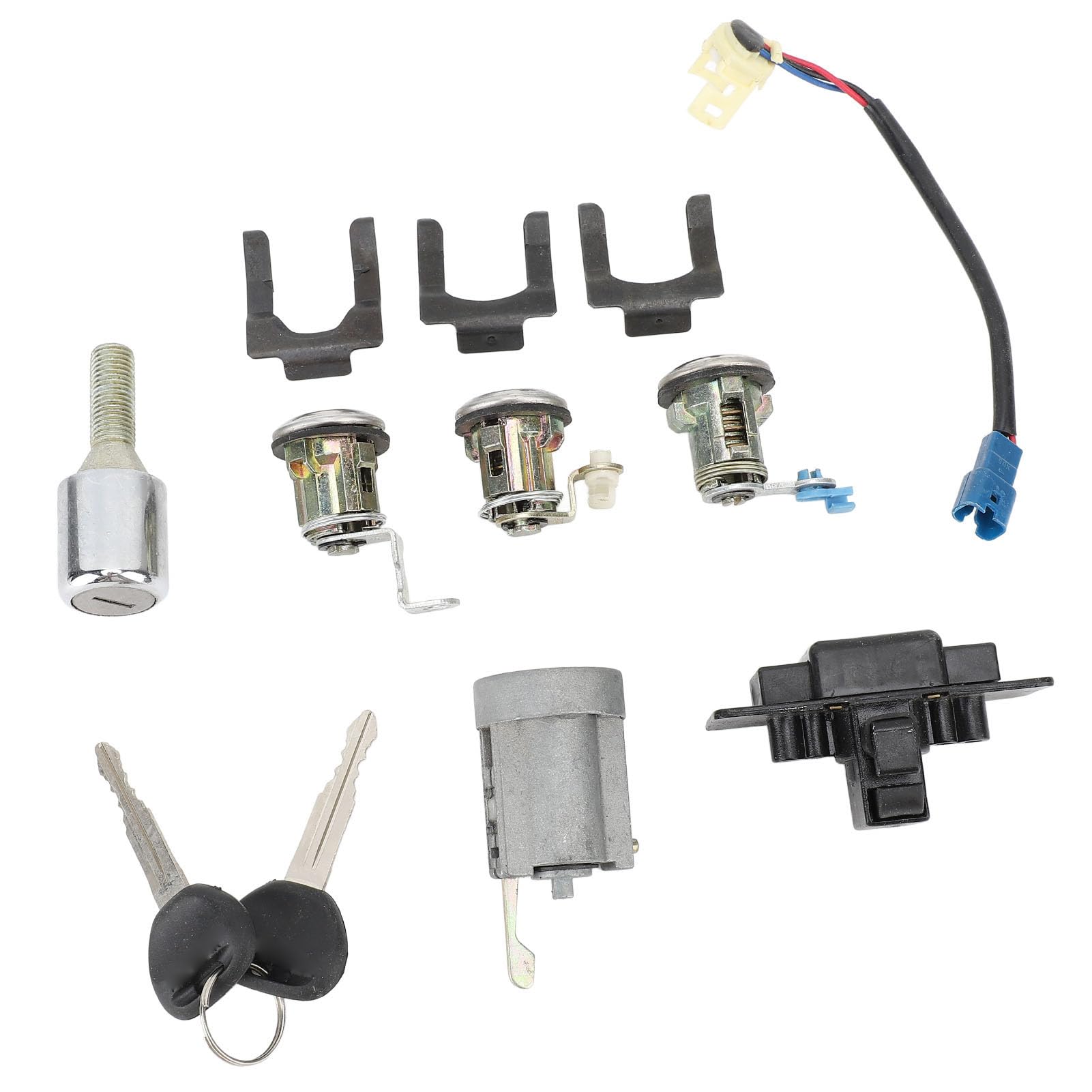 Set di Chiavi per Cilindro Serratura Completa per Auto MR259111 Sostituzione per Pajero Montero 2° Dal 1990 Al 2004, Parte dell'articolo di Controllo Garantisce Che MR259744 Sostituisca il