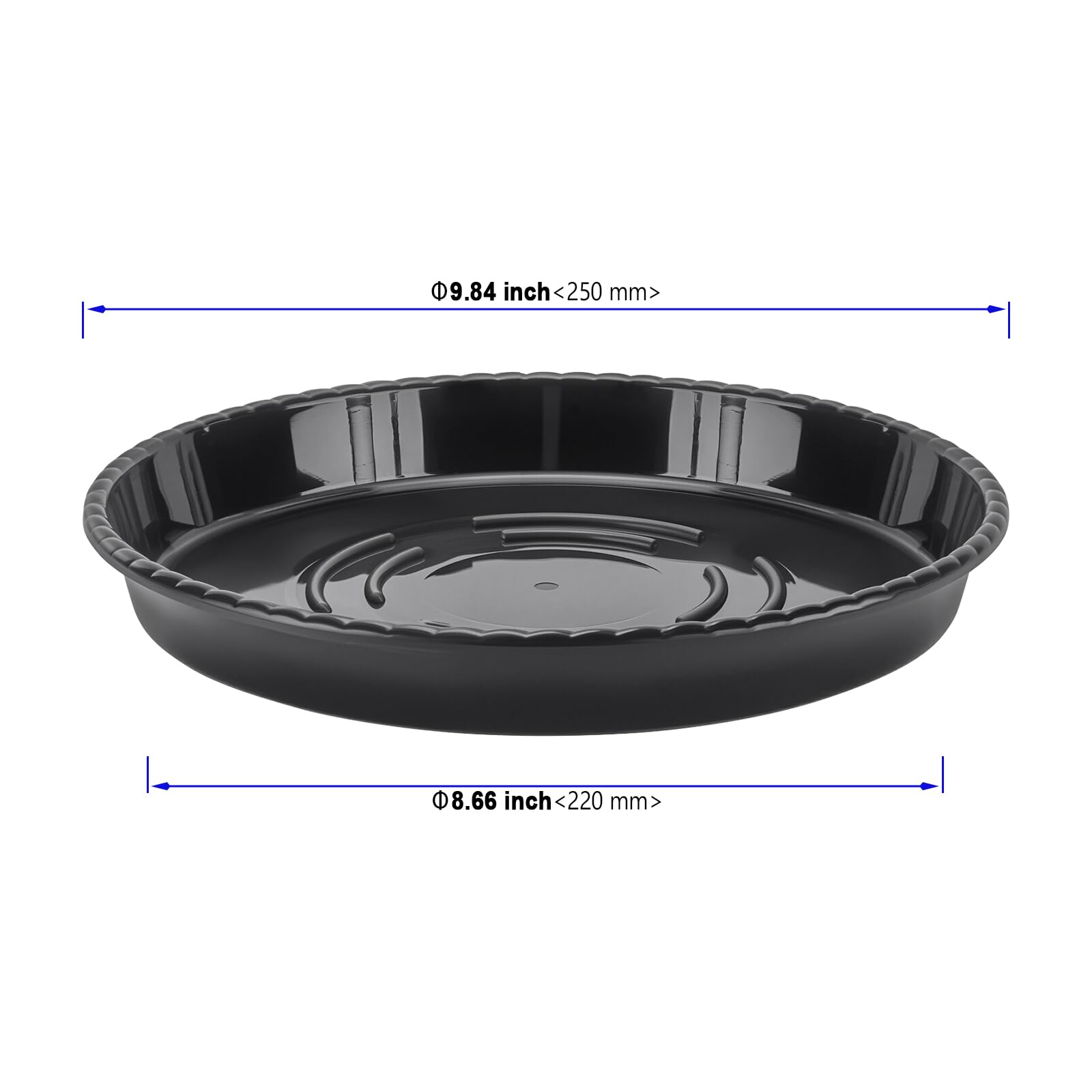 15 sztuk czarnych podk?adek pod ro?liny z tworzywa sztucznego 25 cm, okr?g?a tacka ociekowa, podstawki ogrodowe do doniczek wewn?trznych i zewn?trznych