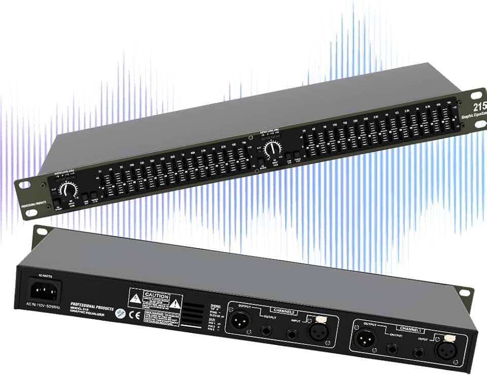 Equalizador Gráfico Estéreo de 15 Bandas, Equalizador de Áudio 15 Bandas, Equalizador Digital para Sistema e Áudio Estéreo Doméstico, Áudio Doméstico, Equalizador Profissional de Dj de Canal Duplo