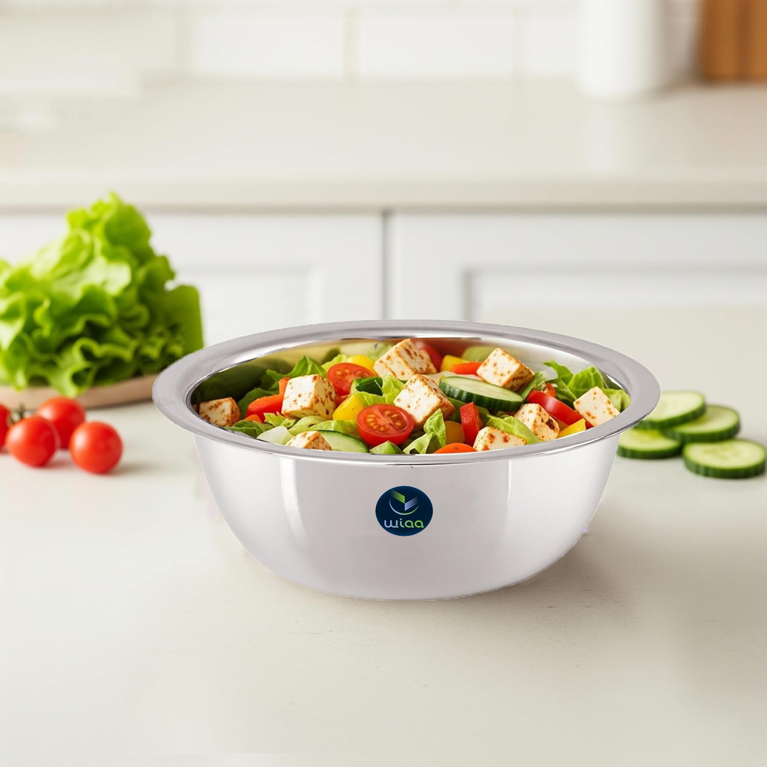 Stainless Steel Mixing Bowl 1400ml | Food-Grade Steel | Lightweight Round Base Bowl | Stackable, Wide Rim, Multipurpose Kitchen Use (Pack of 1) — Amazon image 4