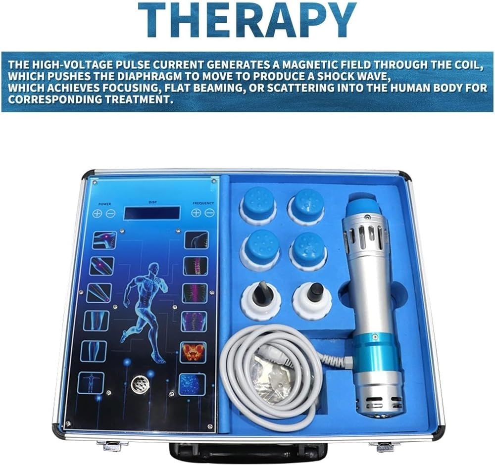 Dispositivo quiropráctico de rehabilitación, Dispositivo portátil de Terapia de Ondas de Choque extracorpóreas ED, con 7 Cabezales de Masaje, masajeador de Cuerpo Entero para Lesiones Deportivas, do