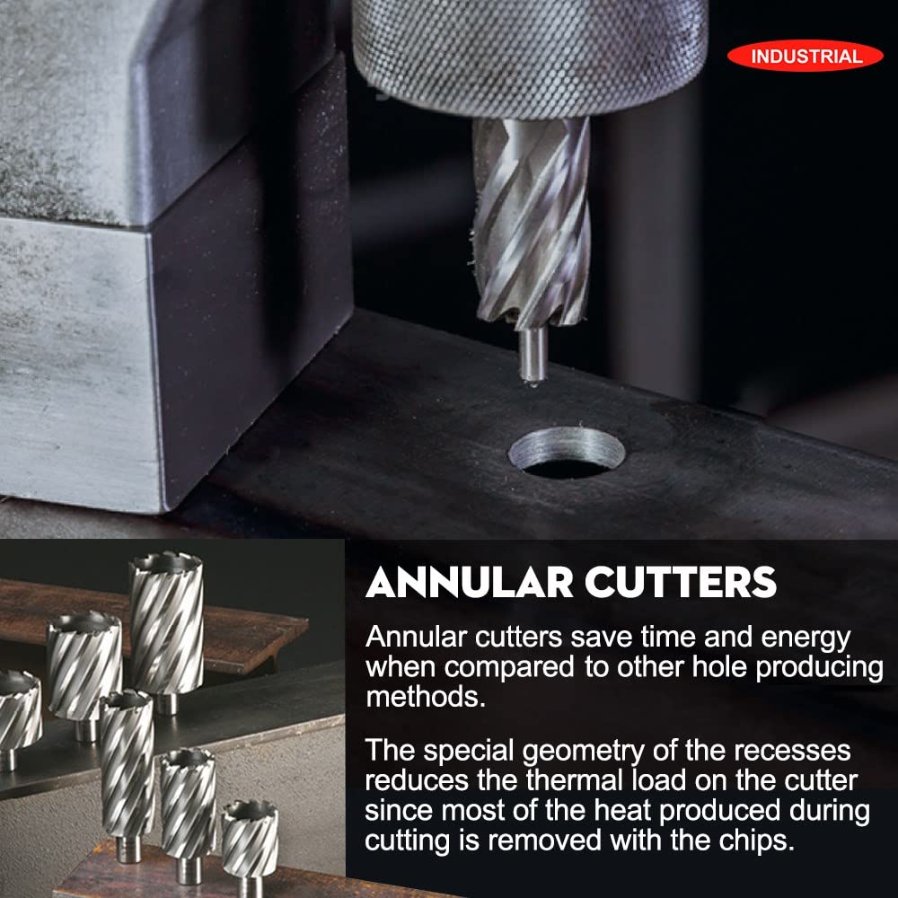 Broca HSS Cortador anular 7 piezas 1/2 "a 1-1/16" Brocas Slugger for taladro magnético con pasador piloto Shank Hole Saw Cutter