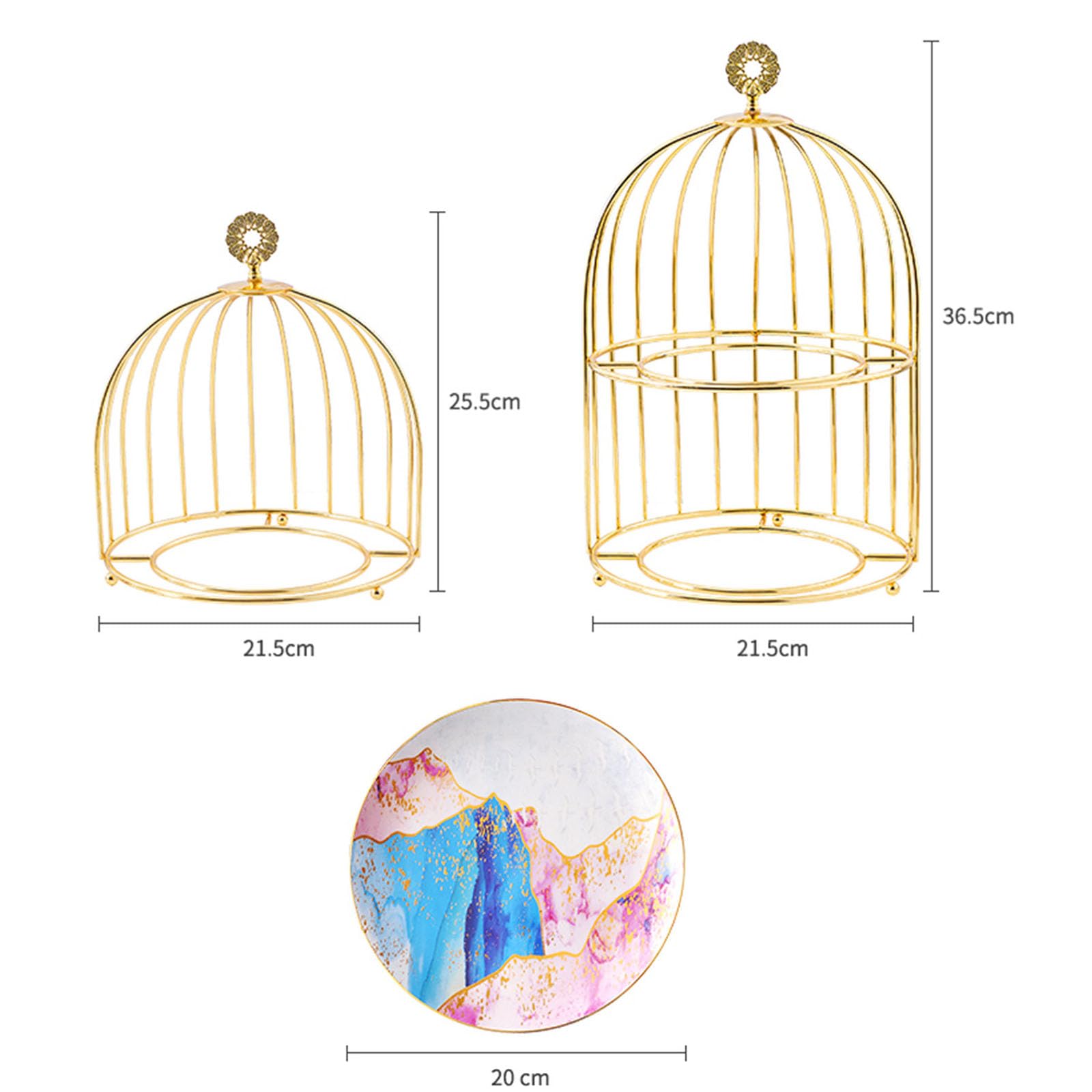 Amazon | 1段アフタヌーンティースタンド、2段デザートスタンドメタル