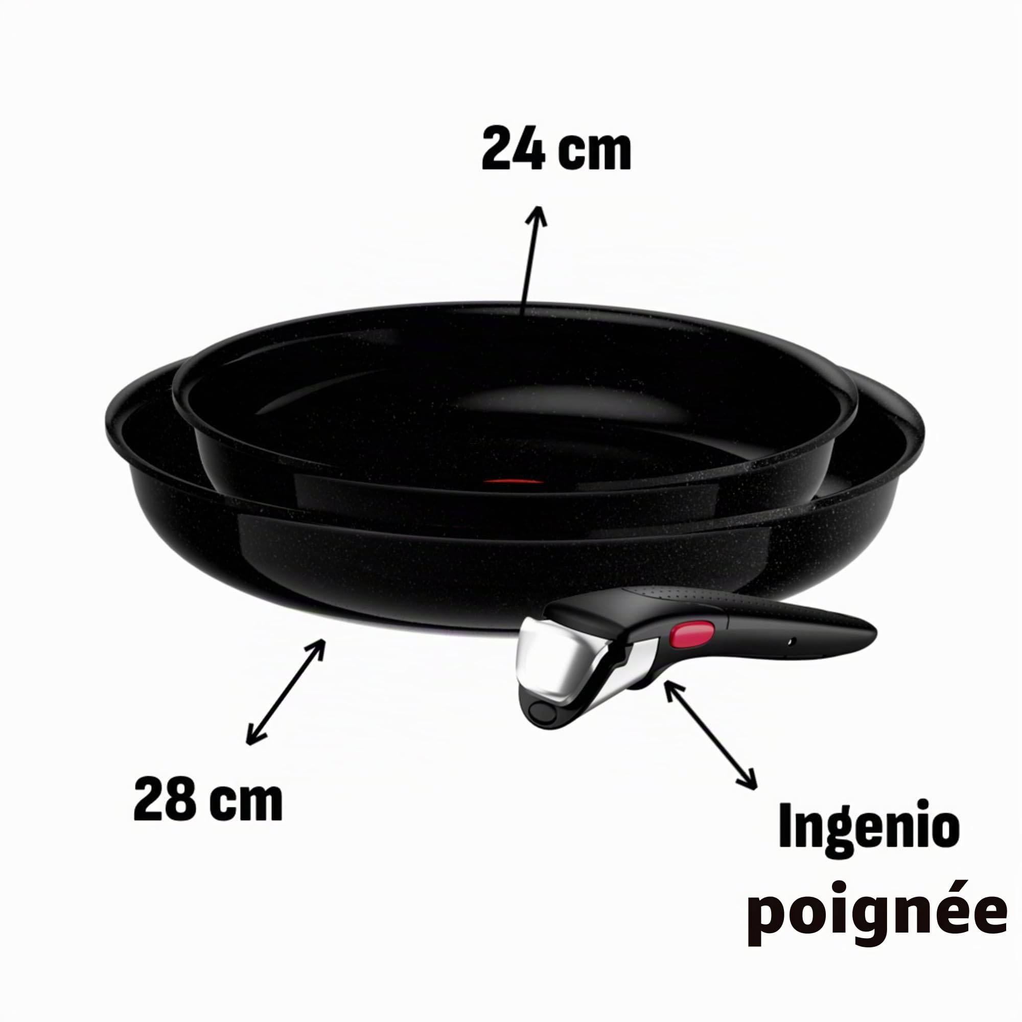 Ingenio Explore Ceramic, Batterie de cuisine 3 pièces, Revêtement en céramique antiadhésif