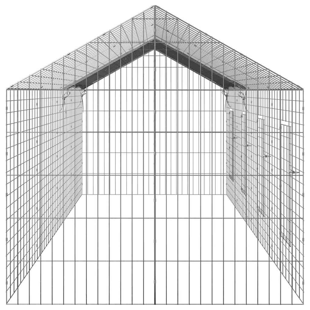 Jaula para conejos para exteriores, 400 x 78 x 78 cm, gran conejera, color plateado | Recinto resistente para conejos en el jardín o en la terraza de acero galvanizado.