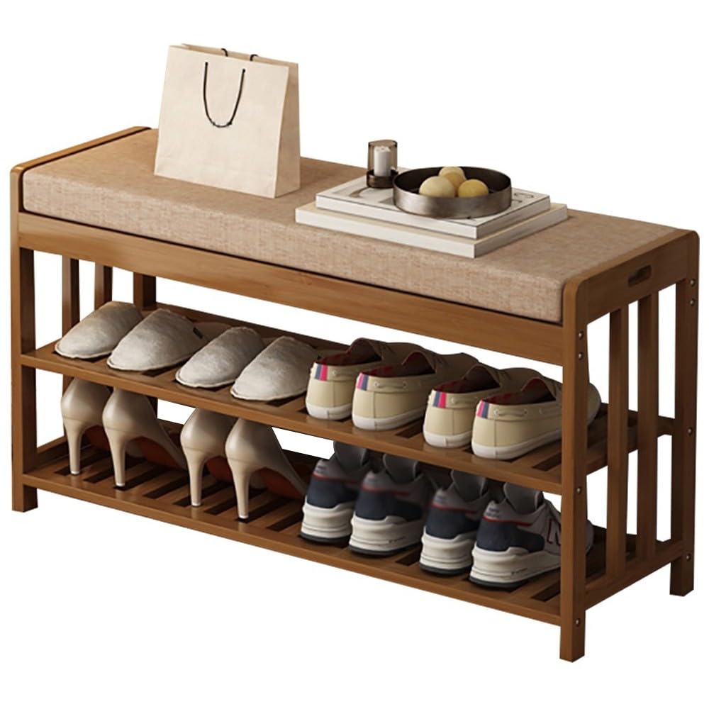 Solution de rangement peu encombrante grâce au meuble de rangement de chaussures avec assise