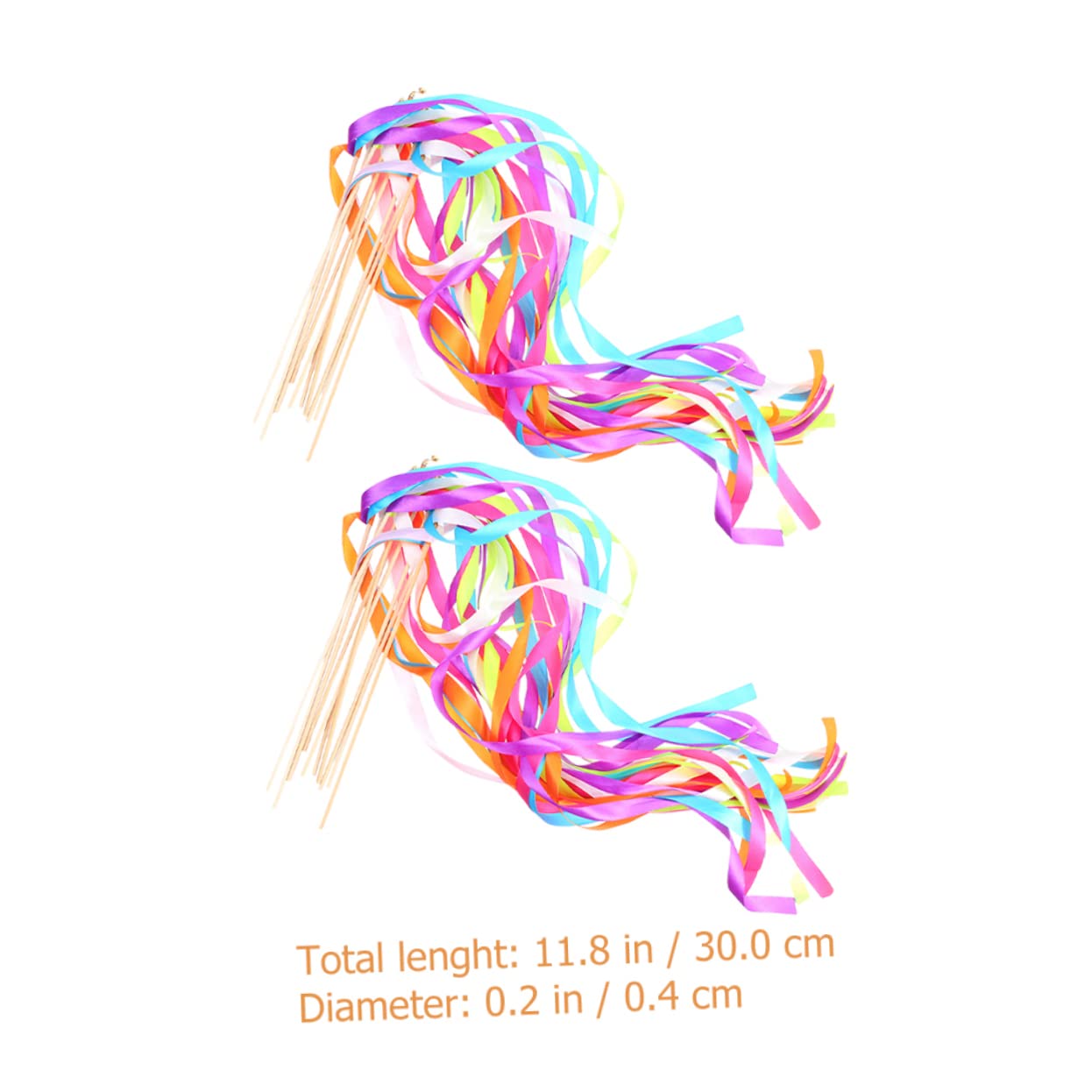 2 Sets Hochzeitsband-feenstäbe Dekorative Streamer-Sticks Für Hochzeitsdekorationen 20 Stück * 2