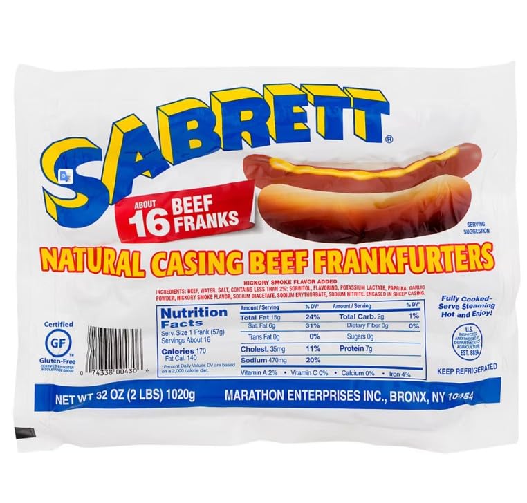 Sabrett Natural-Casing Beef Frankfurters, 16 ct.