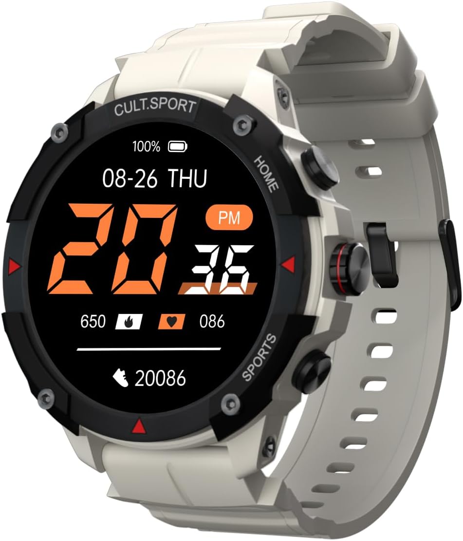 (Refurbished) CULTSPORT Ranger XR 1.43" AMOLED Smartwatch, Outdoor Rugged, 850 NITS, Always On Display, Bluetooth Calling, 420mAh Battery, Sports Recognition, Health Tracking, Round Digital Watch