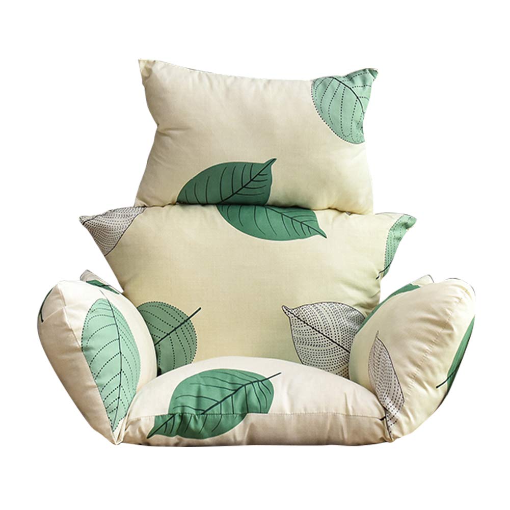 oshidede Thicken Swing Chair Cushion With Head Pillow, Removable Washable Hanging Egg Hammock Chair Pad, Single Hanging Basket Cushion, Soft Comfort Pearl Cotton Filling, (Only Cushion)