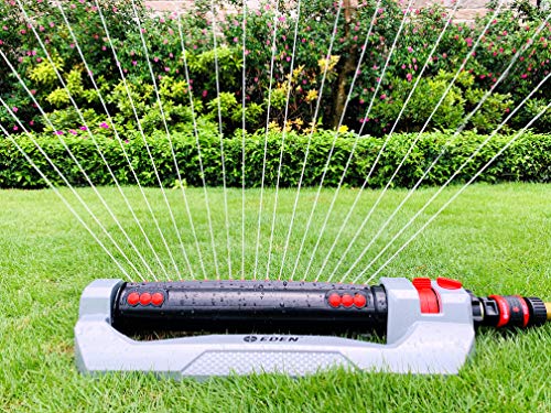 Eden 94116 Heavy Duty Metal 3-Way Oscillating Sprinkler For Large Lawn And Garden W/Quick Connect Starter Set #TOP6