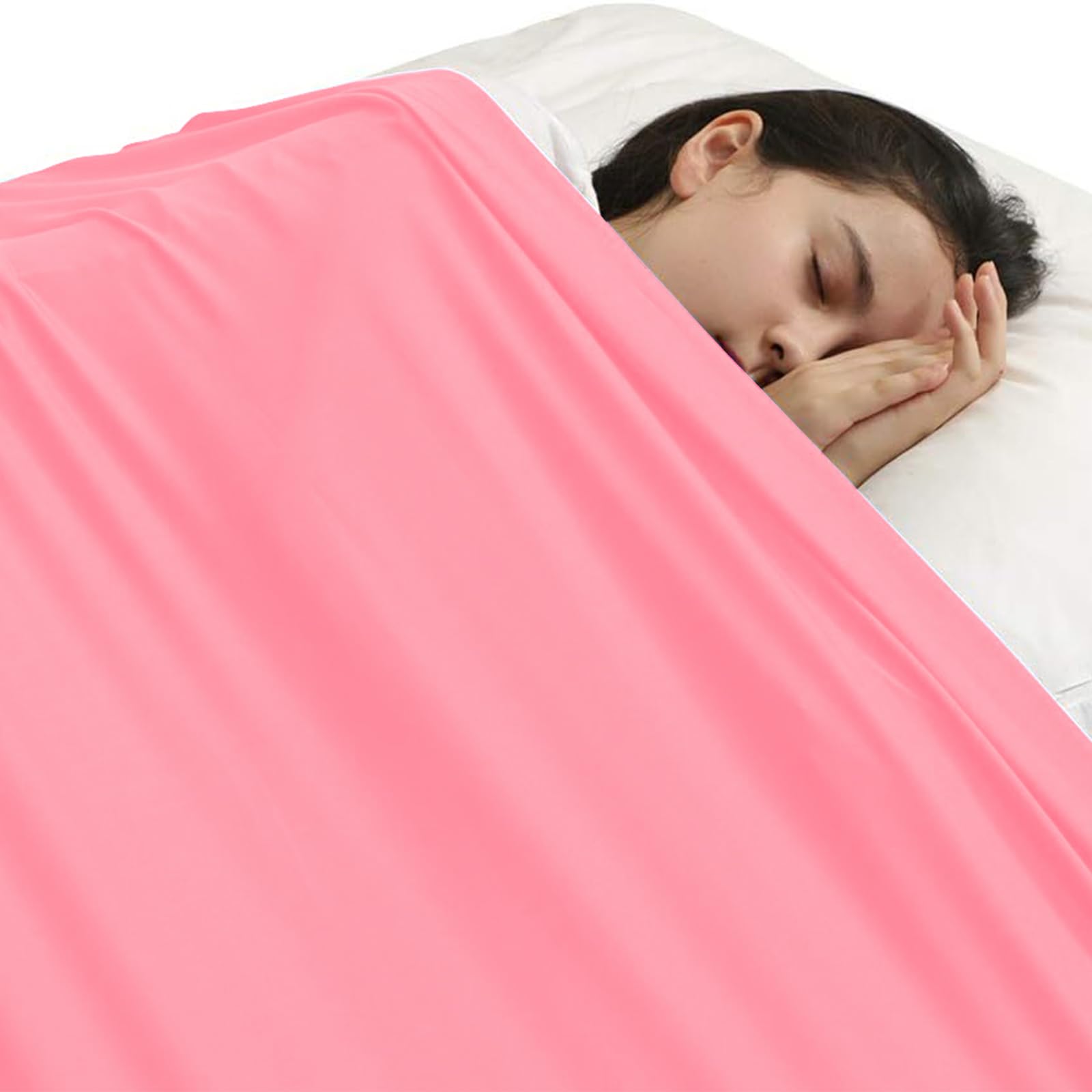 SZSMART Sensory Compression Sheet for Kids, Lycra Elastane Bed Sheet, Breathable Sensory Blanket to Relieve Stress for Children with Autism, Anxiety (Pink, Single/98x147cm)