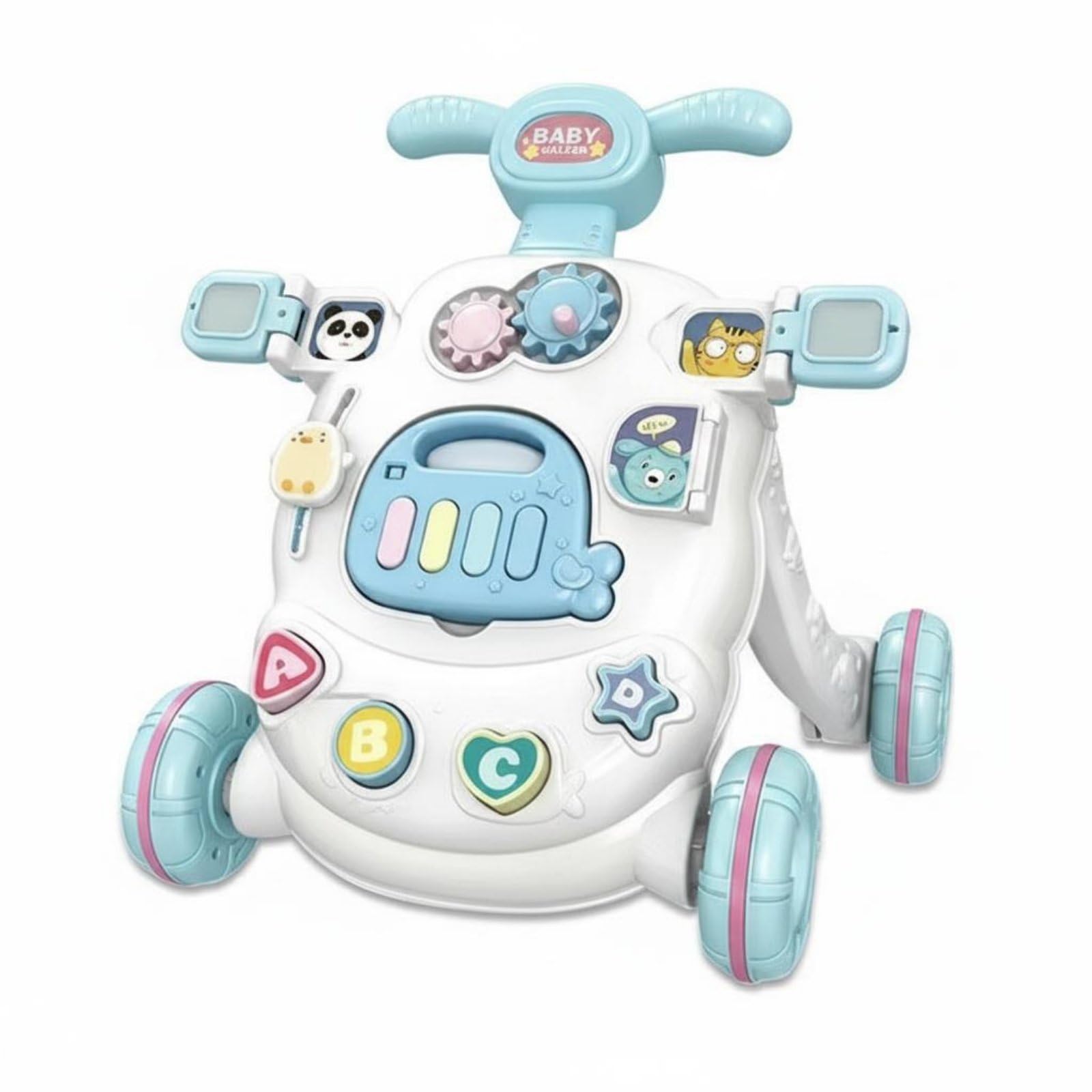 predolo kindlauflernwagen mit Spielbrett ergonomisch aktivitäts-lauflernhilfe laufwagen für, zimmer, Blue Basic Battery