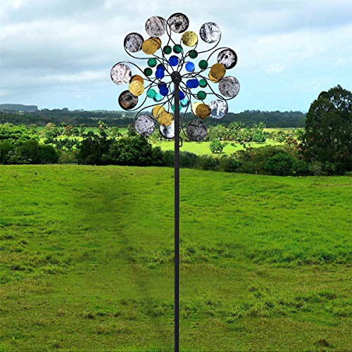 WinWindSpinner Kinetic Wind Spinners Outdoor Metal Yard Spinner with Gardening Decorations with Dual Direction Decorative Lawn Ornament Wind Mills