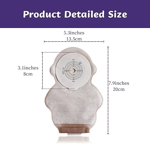 Miniatura 5 de Bolsa de colostomía para niños, bolsas de ostomía de una pieza, cierre de velcro, bolsas drenables, suministros de ostomía para niños, ileostomía,
